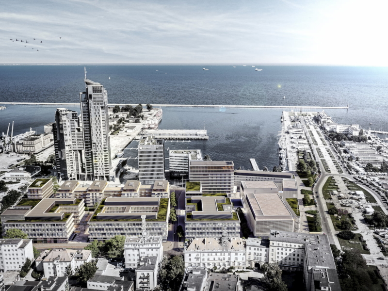 Gdynia Waterfront Vastint APA Wojciechowski Architekci 2017 aerial view